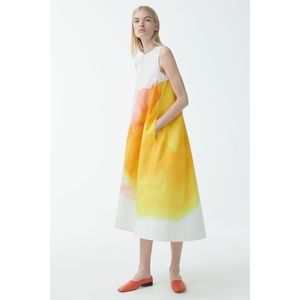 COS abstract print white dress